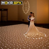 12X12 Feet Starlit Dance Floor DMX Twinkling White/Black Tiles Disco Dance Floor With Flight Case for Wedding Party