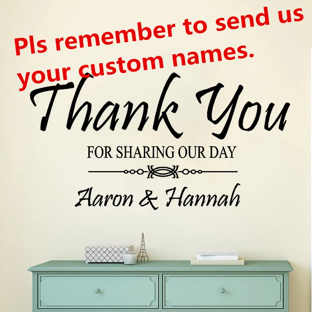 Пользовательские имена Свадебные украшения благодарим вас за то что вы