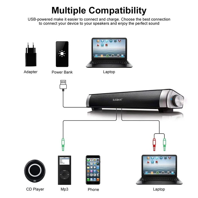 VTIN TOP Wireless Bluetooth Speaker 4.2 SoundBar Remote Control TF Card TV Cellphone Tablet Surround Sound System | Электроника