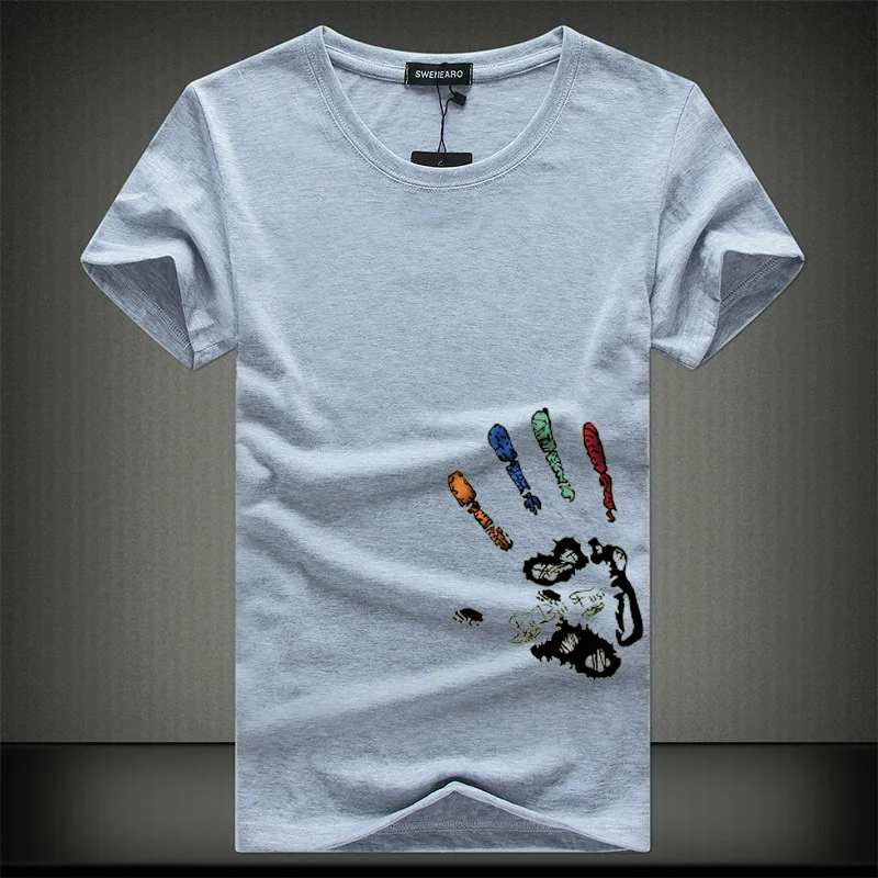 New Mens T Shirts Fashion Summer O-Neck Slim Fit Short Sleeve Shirt Men Mercerized Cotton Brand-Clothing Casual T-Shirt | Мужская одежда