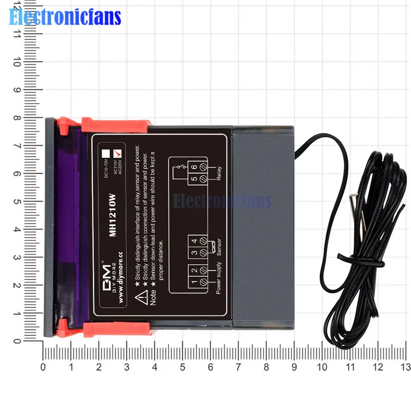 Цифровой регулятор температуры MH1210W AC 90 250V DC 9 72V 10A термостата с датчиком NTC