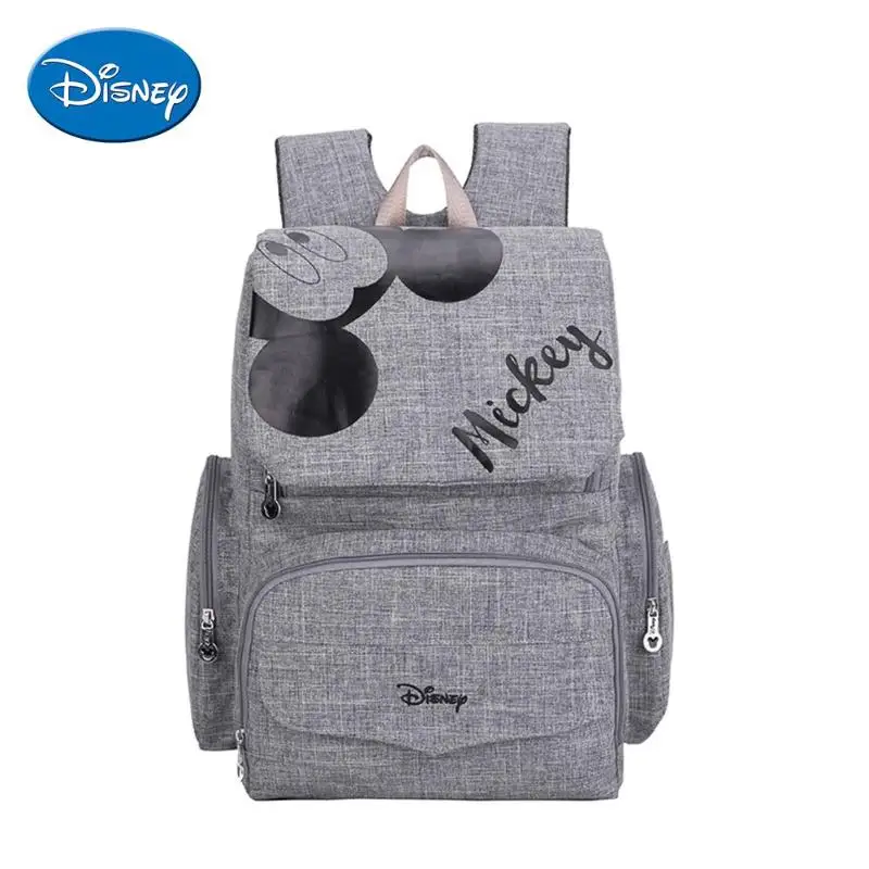 Mickey Grey 01 Дисней Микки Минни большой емкости пеленки сумки для мам материнства подгузник сумка для кормления путешествия рюкзак Дизайнер уход за ребенком - Цвет: Mickey Grey 01