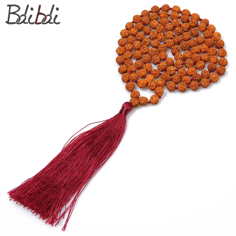 Balibali классический Rudraksha мужской ожерелье s круглый Bodhi семена Длинный кисточкой