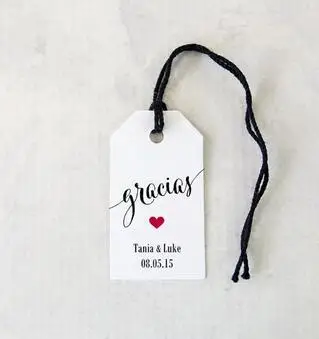 

custom Gracias, Spanish Thank You wedding engagement party welcome gift Favor Tags bridal shower Bachelorette insert cards