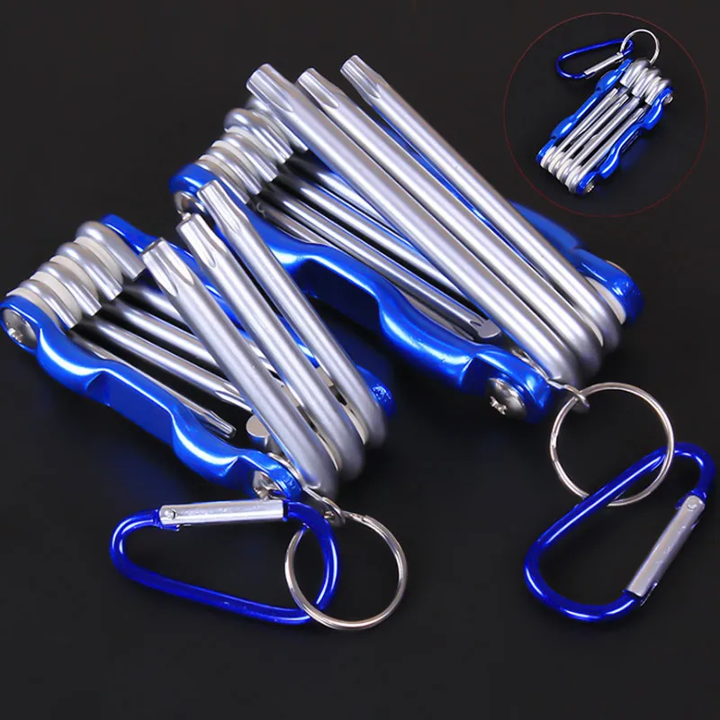 Складной шестигранный ключ метрический с хромированной отделкой карабин для