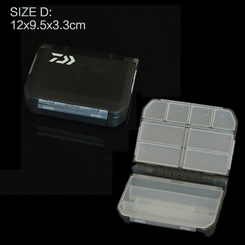 SIZE D 12X9.5X3.3CM Daiwa рыболовные снасти, коробки для наживки, пластиковые приманки, коробки для ловли нахлыстом, ящик для хранения рыболовных снастей, принадлежности, аксессуары, высокая прочность - Цвет: SIZE D 12X9.5X3.3CM