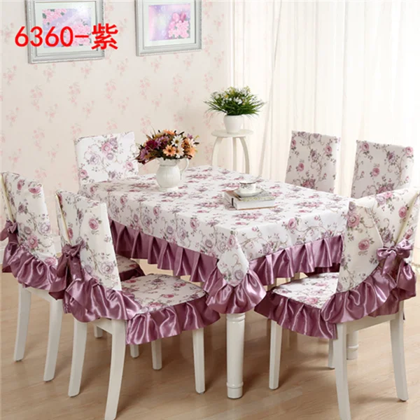 13pcs/Set of Table Cover Chair and Mat Pastoral Style Rectangular Tablecloth Dust Proof Cloth Home Decoration | Дом и сад