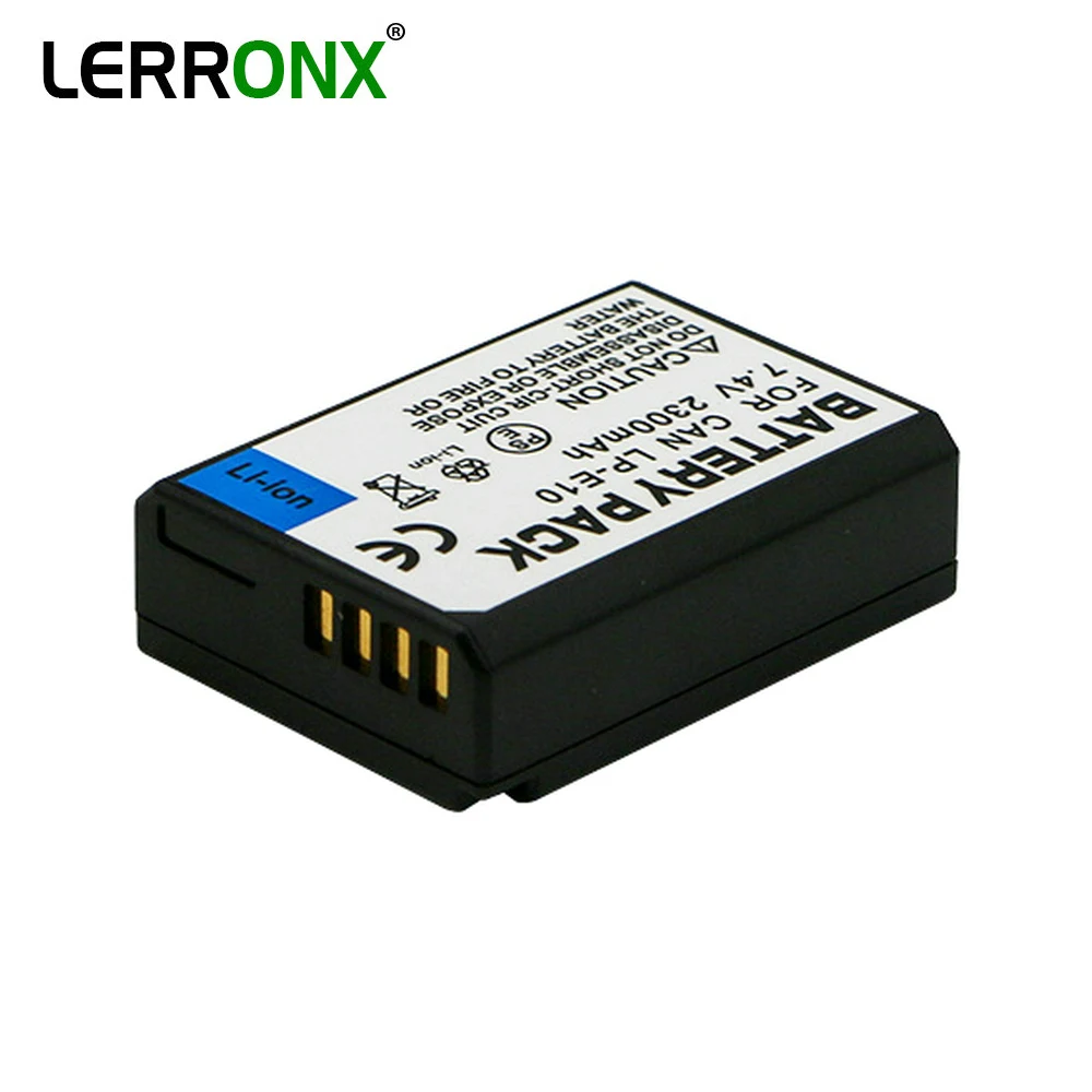 LERRONX камера батарея LP E10 LPE10 7 4 V 2300mAh литиевые аккумуляторы для Canon 1100D 1200D 1300D Rebel T3 T5