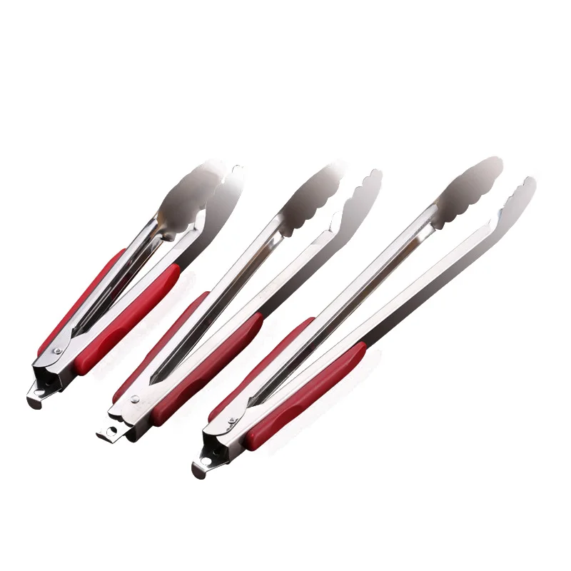 BBQ Tongs 9/12/14 inch Stainless Steel and Plastic Handle Kitchen Food Tools Clip Barbecue Clamp | Дом и сад