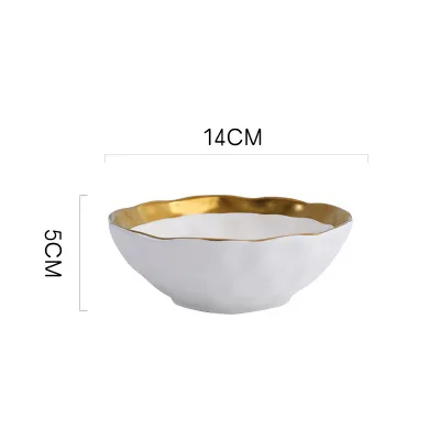 White 14CM Уникальный Ретро Пномпень керамическая чаша салат десерт миска для рисового супа фрукты салат тарелка закуска к чаю практичный кухонный инструмент 1 шт - Цвет: White 14CM