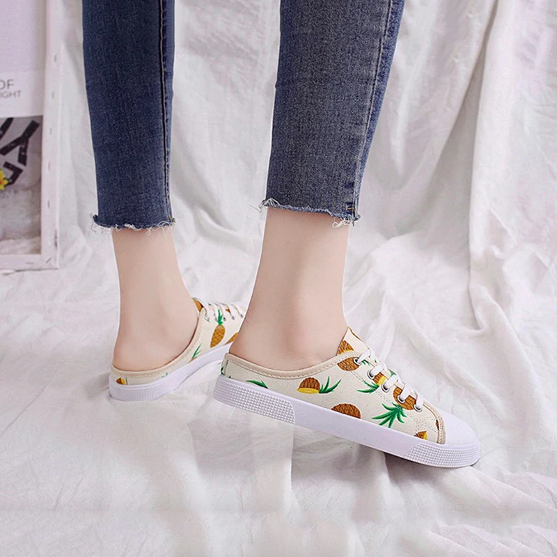 Женские кроссовки Повседневная парусиновая обувь на плоской подошве дышащие