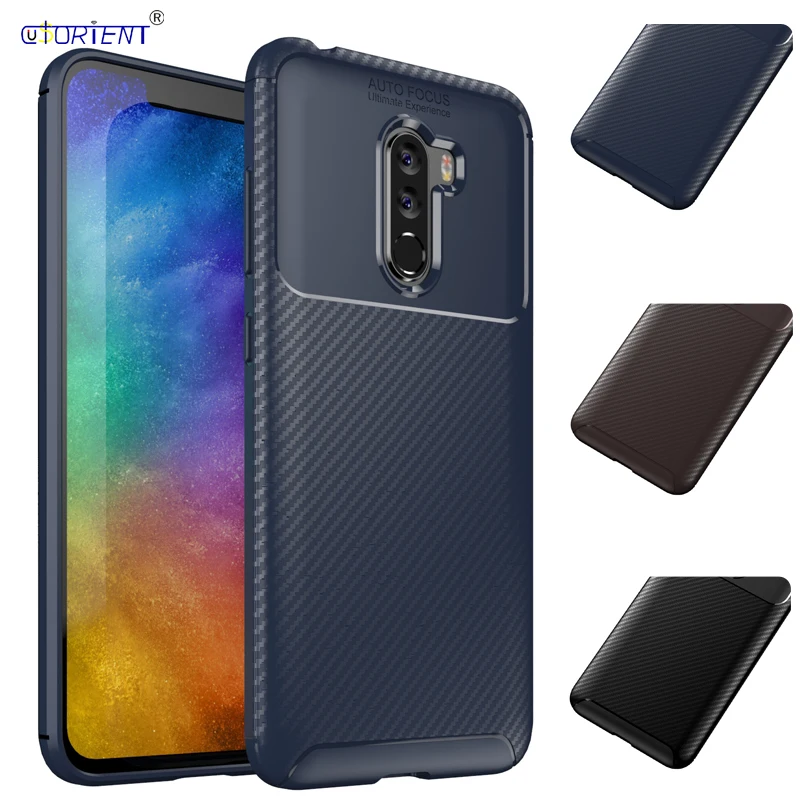 POCO F1 Phone Cover for Xiaomi POCOPHONE Carbon Fiber Case Xaomi Xiomi 1F Soft Silicone TPU Shockproof Back Shell | Мобильные