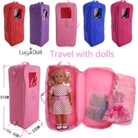 free shipping by epacket5 colors travel bag fit 18 inch american43 cm baby doll clothes accessoriesgirls toysgeneration