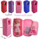 Бесплатная доставка через epacket!5 цветов, дорожная сумка, подходит для 18-дюймовых американских кукол 43 см, аксессуары для одежды, игрушки для девочек ПОКОЛЕНИЯ