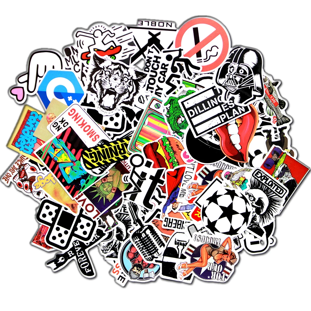 50 шт./упак. классический веселая Стиль граффити наклейки для шлем стикеры на