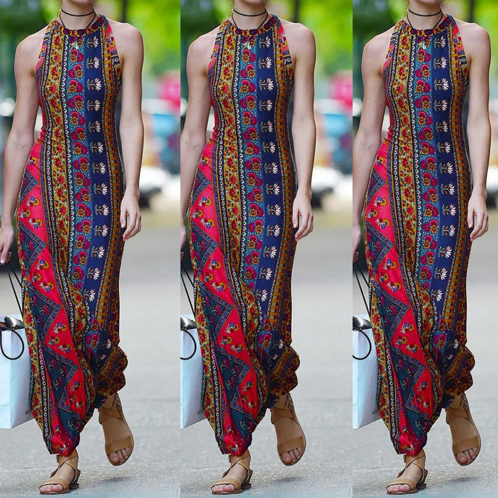Женское платье макси в национальном стиле сексуальное повседневное длинное без
