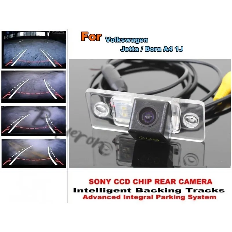 

For Volkswagen Jetta Bora A4 1J Car Intelligent Parking Tracks Camera HD CCD Dynamic Tragectory Reverse Camera Rear View Camera