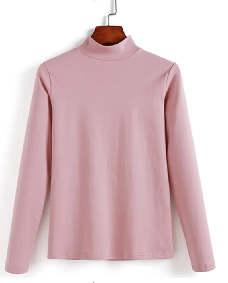 Pink YSK 218 GIGOGOU, женский свитер, осень и зима, базовый, водолазка, свитера, длинный рукав, пуловер, свитер, женский, джемпер, хлопок, трико, топы - Цвет: Pink YSK 218