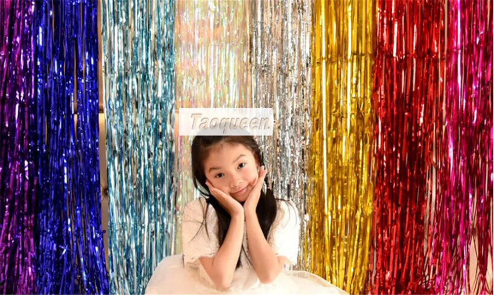 2 м металлический занавес из фольги свадебные декорации вечерние украшения на