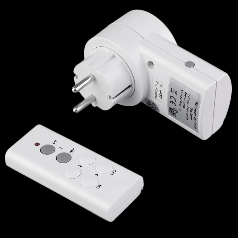 433.92MHz Wireless Remote Control Home House Power Outlet Light Switch Socket +1 EU Connector Plug | Электроника