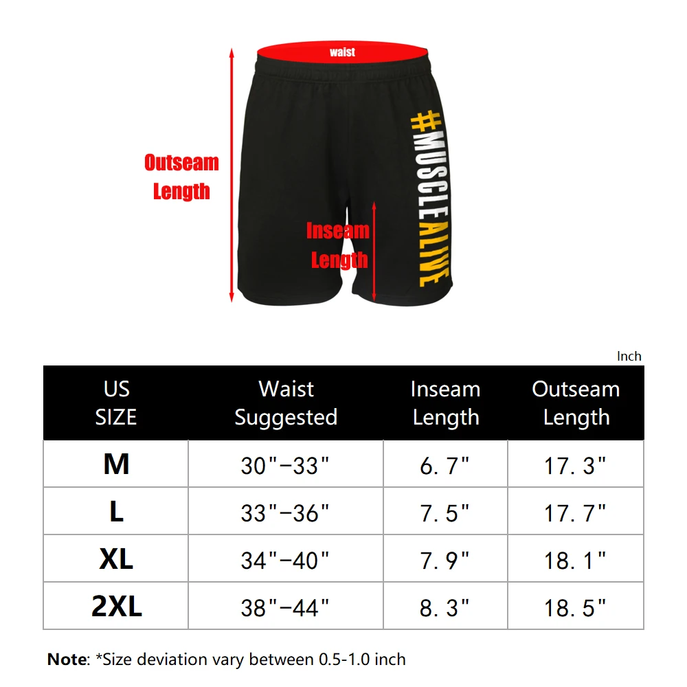 Мужские шорты для бодибилдинга MUSCLE ALIVE повседневные хлопковые с карманами