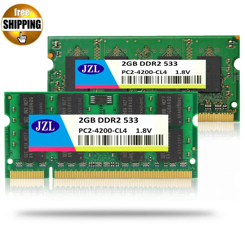 JZL оперативная память для ноутбука SODIMM PC2 4200 DDR2 533 МГц 200PIN 2 ГБ/PC2 DDR 200 PIN 1 8 в CL4