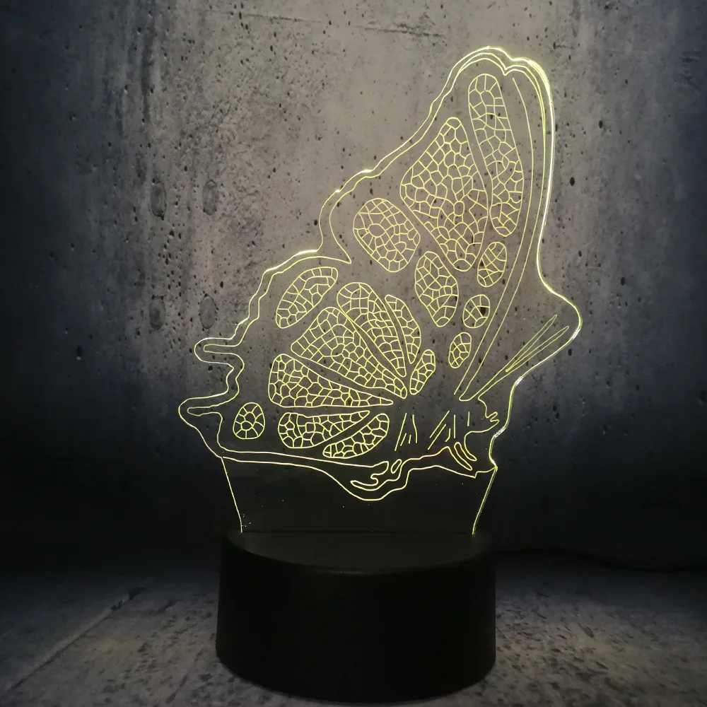 Бабочка лампа новая 3D LED ночное освещение в доме украшение настольная спальня сон