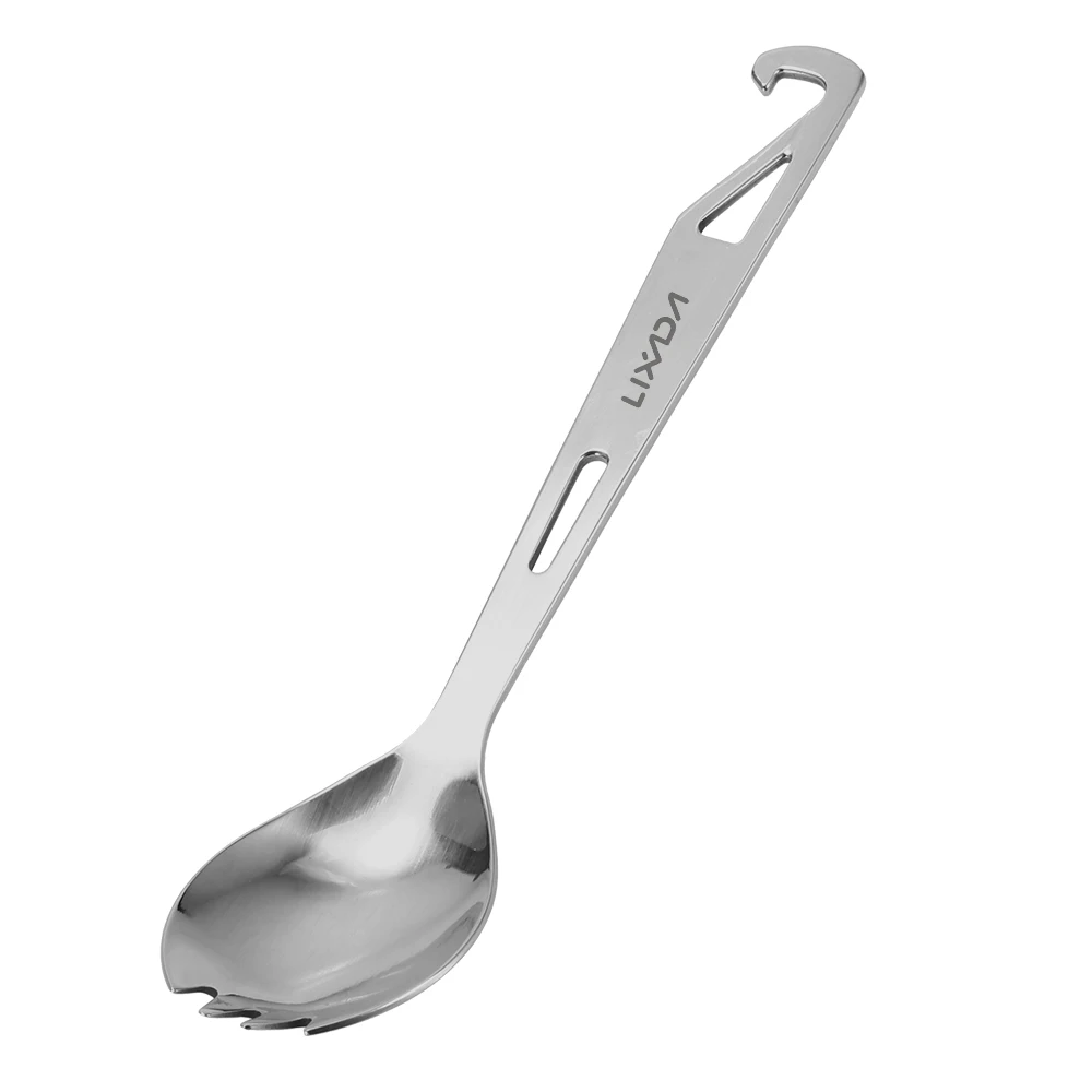 1 Lixada Складная ложка Spork уличная посуда походная посуда легкая сложенная посуда для пикника из нержавеющей стали - Цвет: 1