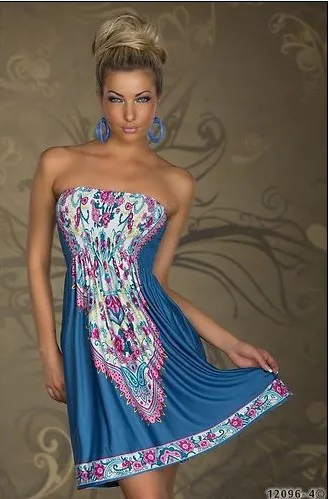 Bohocotol Hot Sale Design Sexy Sundress Women Floral Pattern Printed Vintage Summer Dress Bohemian Paisley Totem Beach | Женская одежда