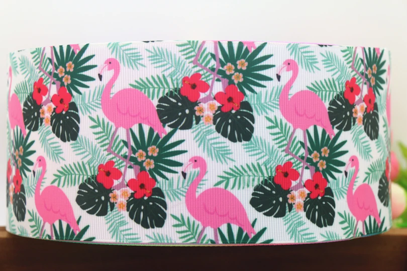 3 ''Бесплатная доставка Фламинго ананас Цветы Печатные grosgrain ленты головной