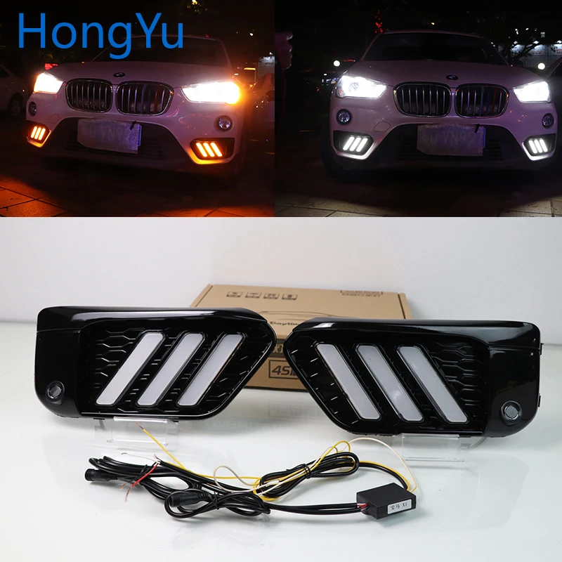 Дневные ходовые огни для BMW X1 F48 F49 2015 2019 светодиодный дневные противотуманные