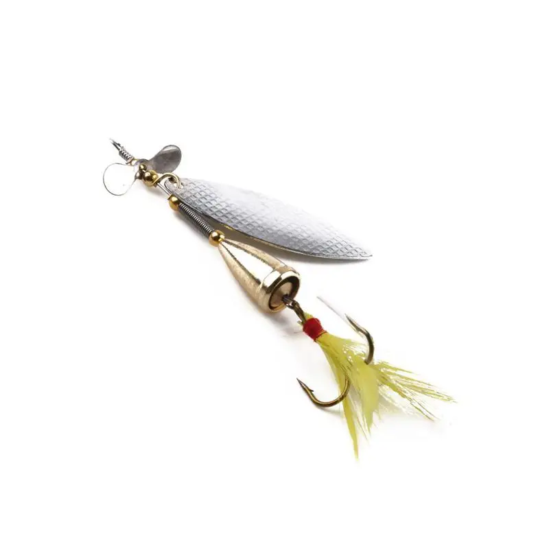 5 Pcs/lot Metal Spinner Fishing Bait Spoon Fishing lure Retail Box Catfish Bass Lures 360 Rotation