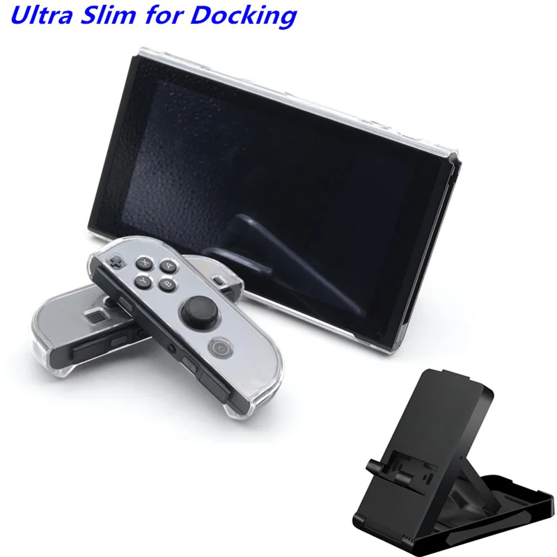 

Тонкий прозрачный жесткий защитный чехол-накладка Utral + Регулируемая игровая подставка настольная подставка для Nintendo Switch NS для переключате...