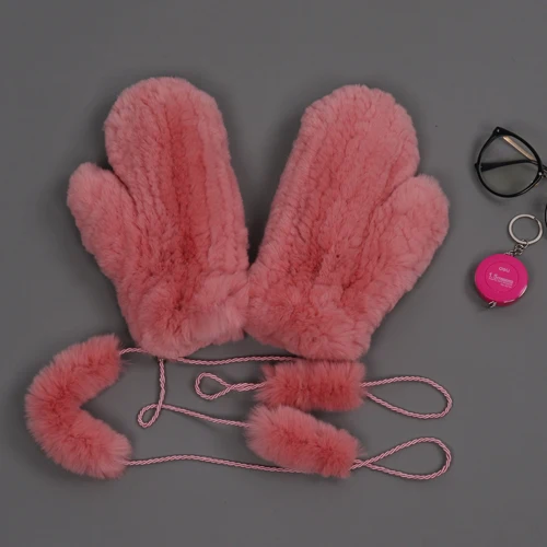dark pink Хит, натуральный настоящий мех кролика, перчатки, Хорошие эластичные женские зимние вязаные варежки из настоящего кроличьего меха, перчатки из натурального меха для улицы - Цвет: dark pink