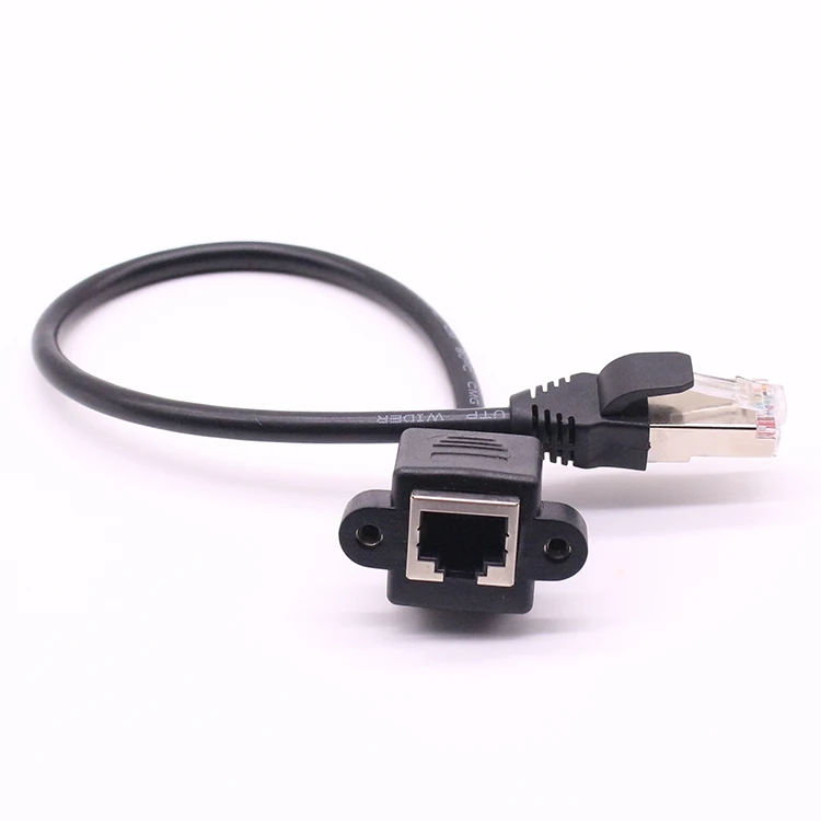 10pc/lot 8P8C FTP STP UTP RJ45 Cat6 Cable Male to Female Screw Panel Mount Ethernet LAN 1000m Network Extension 30cm 60cm | Компьютеры и