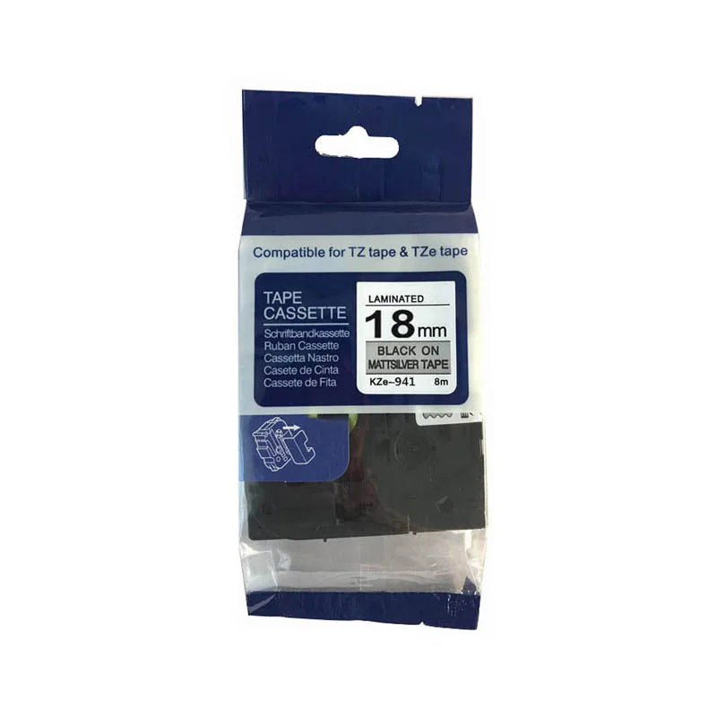 

2pcs TZe941 TZe 941 Label Tape P Touch Compatible For Brother tz 941 tz941 Black on Silver Laminated Ribbon Cassette