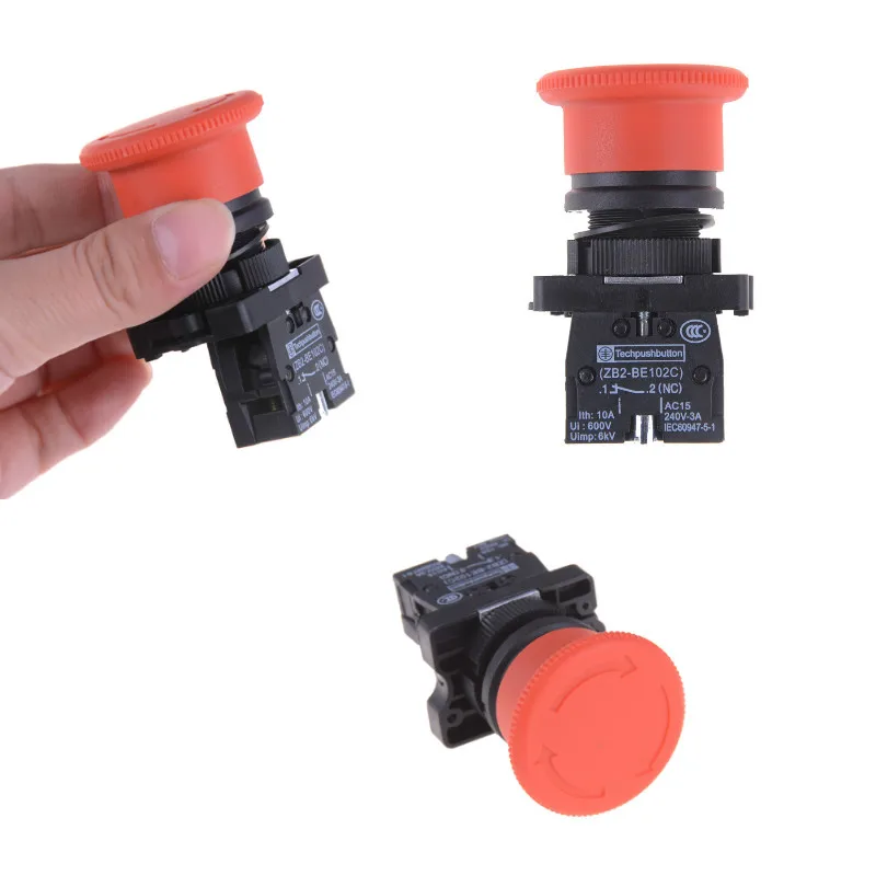 1 шт красный гриб переключатель аварийной остановки XB2 ES542 22 мм НЗ N/C кнопочный 600V