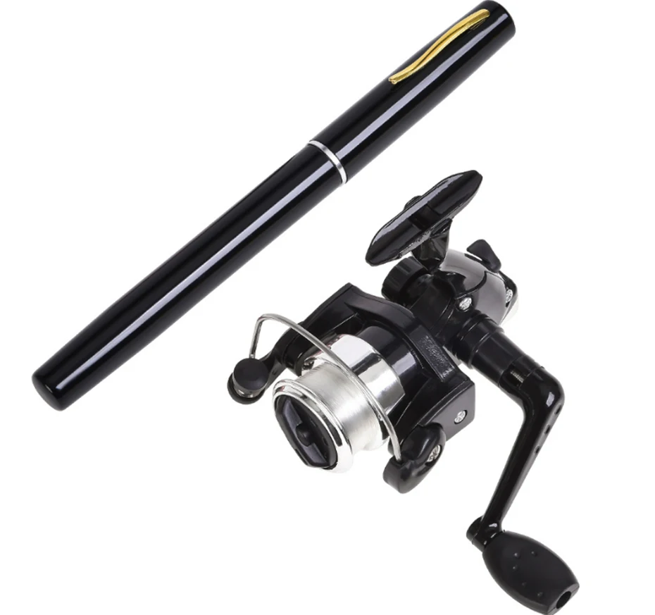 YINGTOUMAN 2 SET/LOT ABS Carbon Pen Type Fishing Rod Spinning Wheel Reel Piece Set Portable 5 Color Sea Otter Tackle | Спорт и