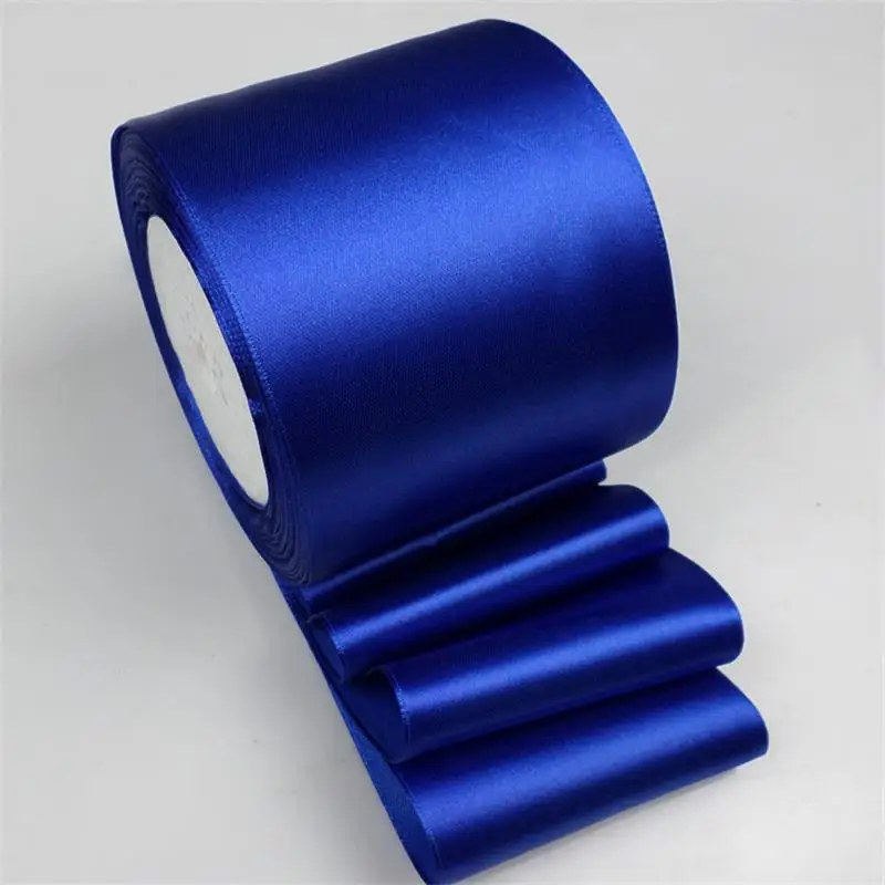 Шелковая сатиновая лента 75 мм 25 ярдов/шт. с золотым украшением для свадебной