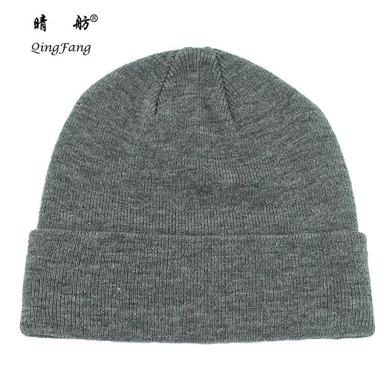 Outfly вязаная шапка мужские шапочки зимняя шапка унисекс Skullies шапка теплая шапка - Цвет: Grey