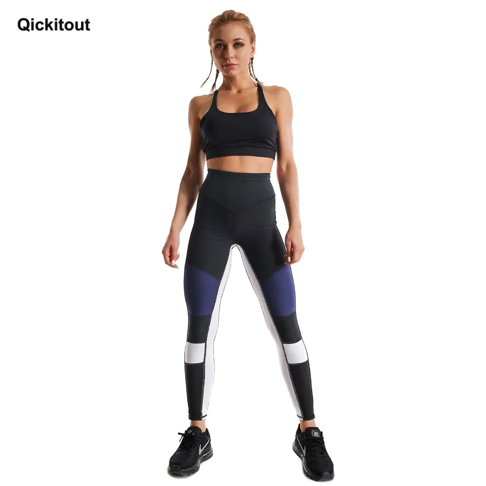 Qickitout новые спортивные тренировочные повседневные стильные штаны с высокой талией дышащие леггинсы с пуш-ап спортивная одежда из полиэстера Леггинсы для женщин