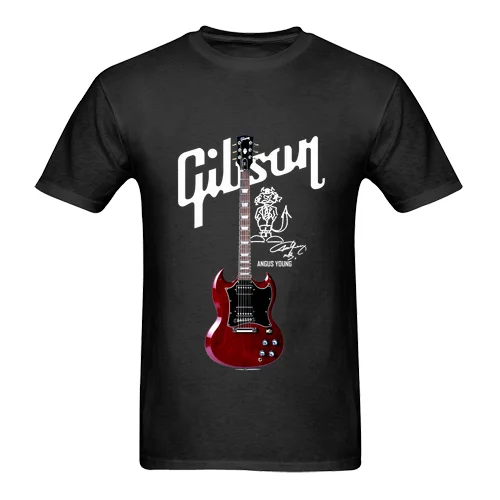 Gibson 'les Paul sg' Ангус Янг гитара мужские футболки футболка S 3XL|Мужские футболки| |