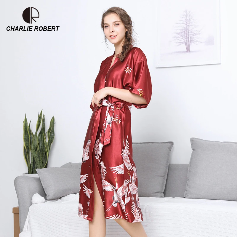 CR 2019 новые длинные халаты для женщин большие размеры 3XL сексуальный халат из
