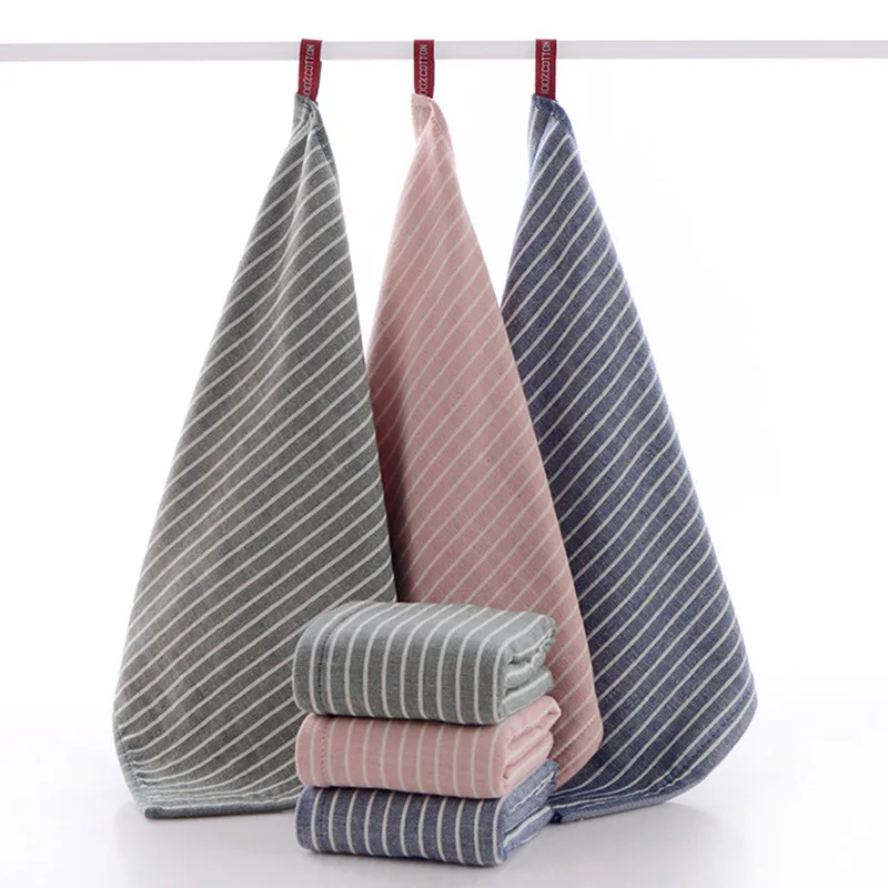 1 шт. Новое хлопковое Смешанное полосатое полотенце микрофибра квадратное