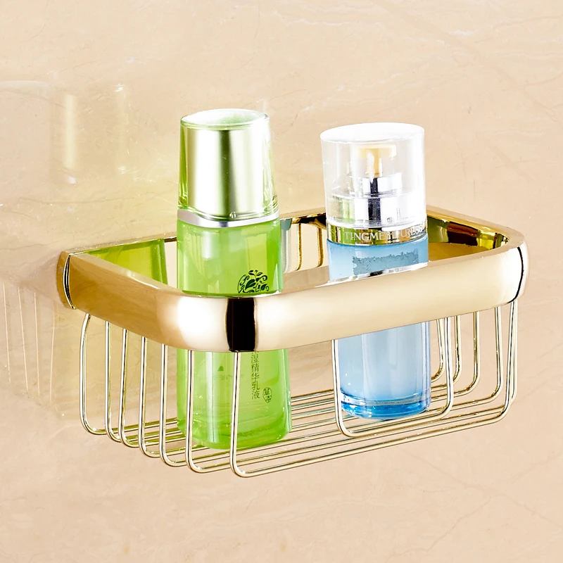 

Square Gold Bathroom Hardware Sets Solid Brass Bath Hardware Sets Polished Bathroom Accessories Sets Wall Mounted