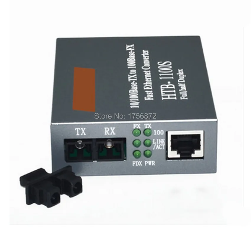 Оптический медиаконвертер 10/100 Мбит/с RJ45 однорежимный дуплексный