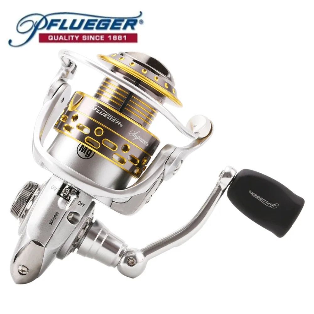 Оригинальная спиннинговая Рыболовная катушка Pflueger SUPSP25X 30X 35X 9BB 6 2: 1 металлический