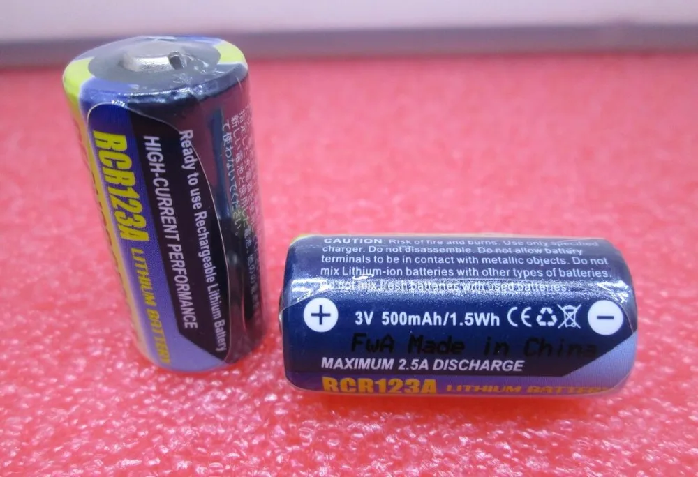 Новинка CR123A RCR123A CR123 3V 500mah литиевая батарея Цифровая камера перезаряжаемая литий-ионная литиевая батарея