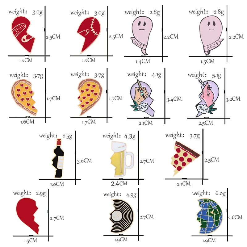 2 шт./компл. эмалированные Броши для женщин разбитое сердце бутылка красного вина