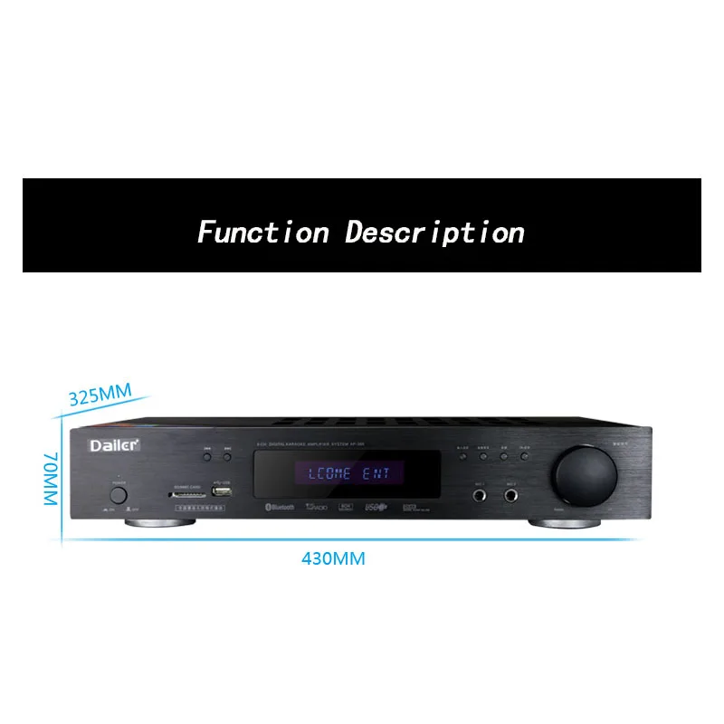 AP-380 5,1 домашний усилитель Dolby AC-3 декодирование волоконного коаксиального радио Встроенный Bluetooth усилитель USB без потерь музыка